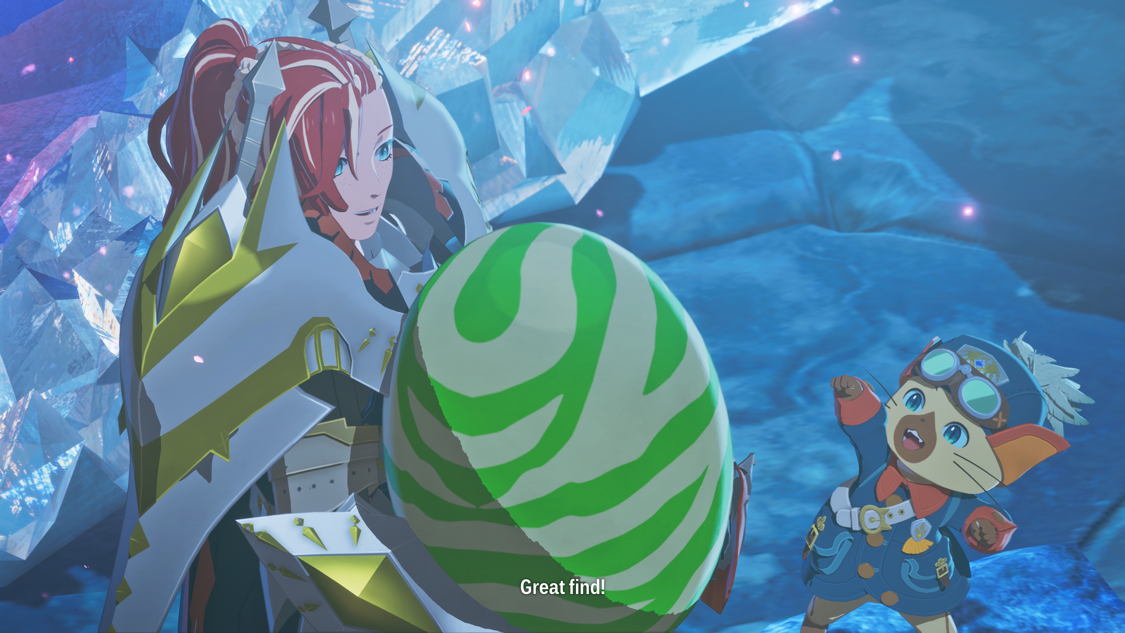 Personally taken screenshot of the player character discovering an endangered monster's egg.
