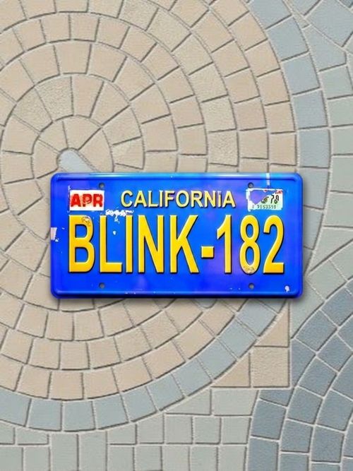 Blink-182 metal-stamped license plate