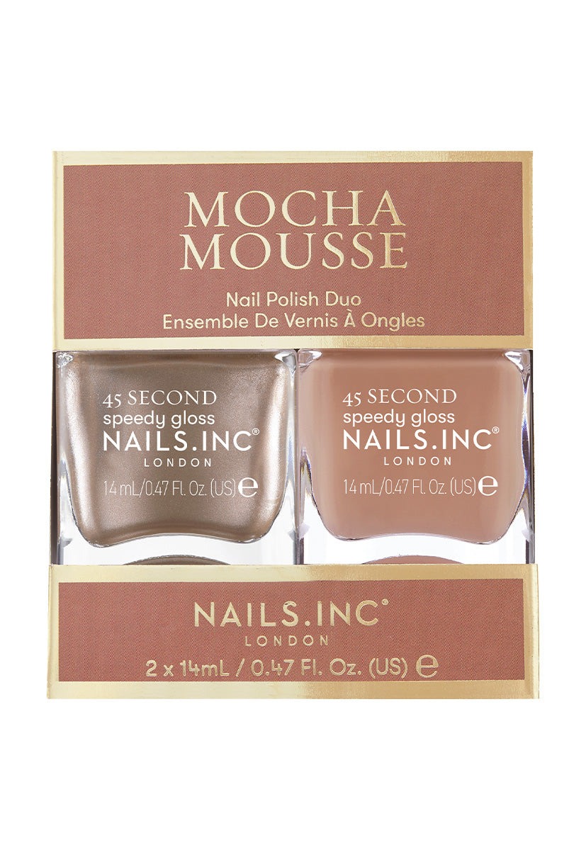 Nails Inc. London Mocha Mousse Nail Polish Duo