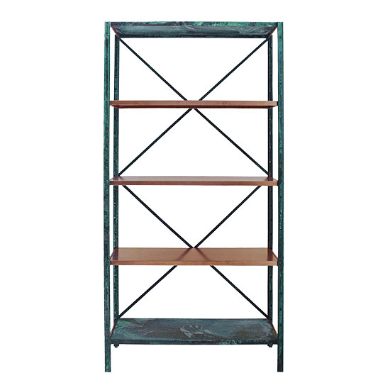 oxidised copper bookshelf