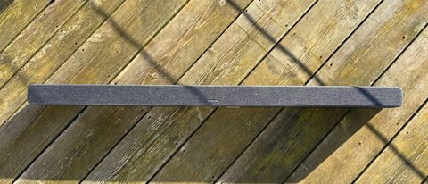 Denon DHT-S517 soundbar led on wooden decking