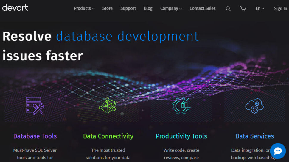 dbForge Studio website screenshot.