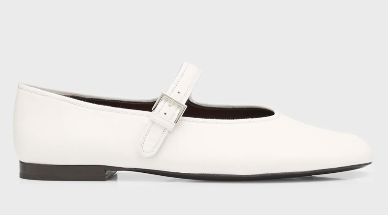 The Row, Boheme Leather Mary Jane Ballerina Flats
