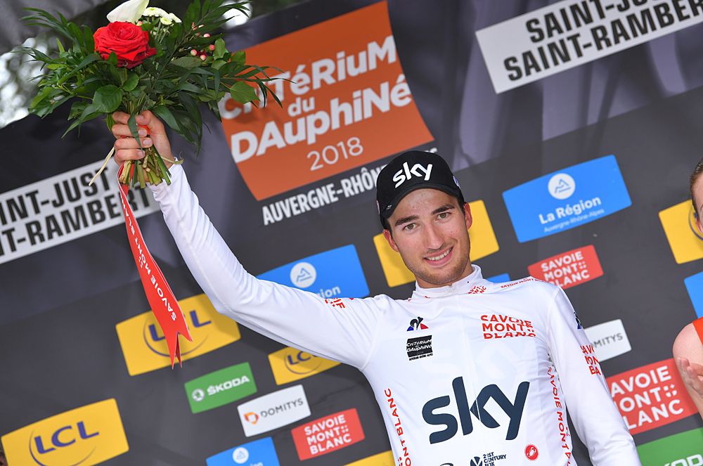 Gianni Moscon (Team Sky) leads the young rider classification