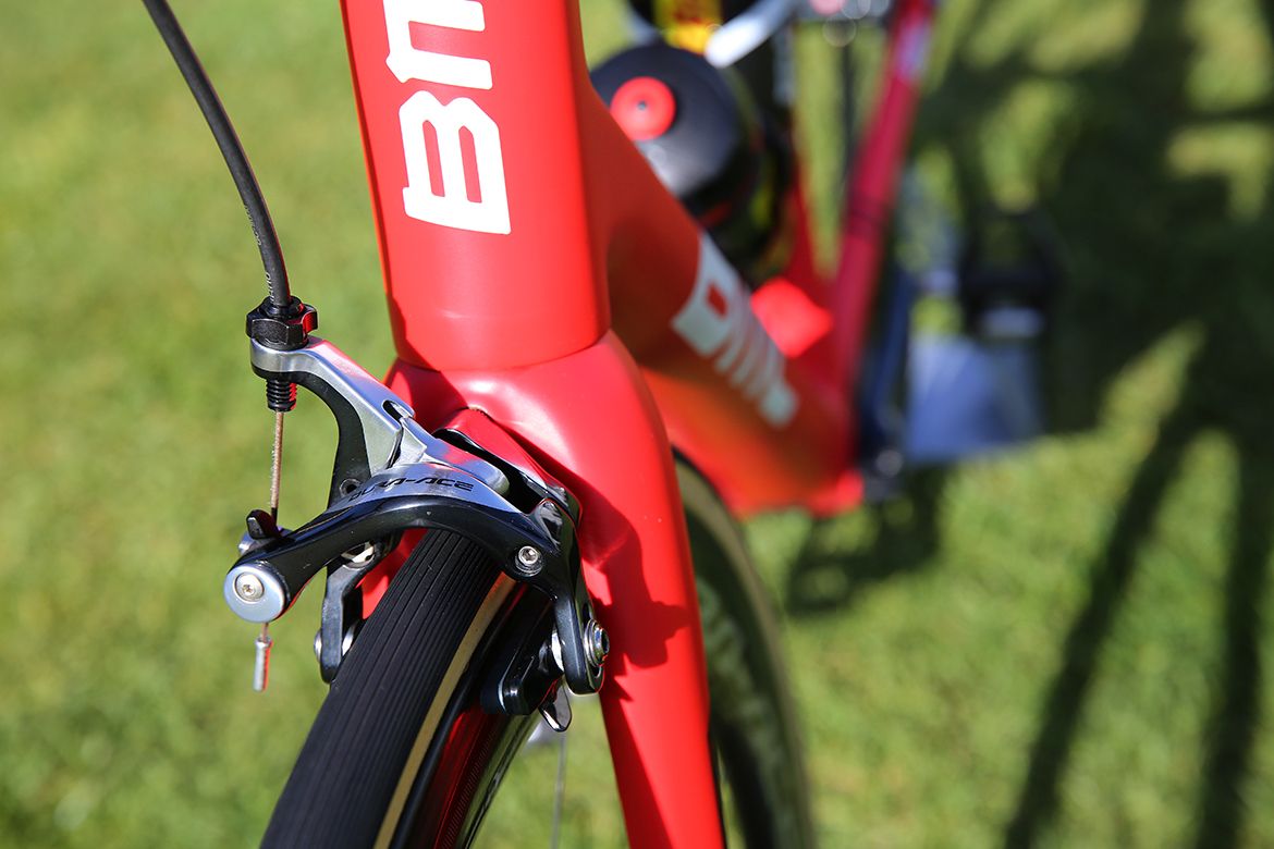 BMC uses Dura Ace rim brakes