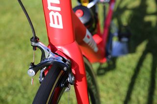 BMC uses Dura Ace rim brakes