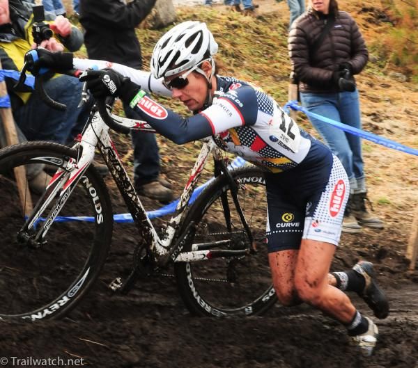 Nicole Duke (Hudz-Subaru) off to a great start in third place.