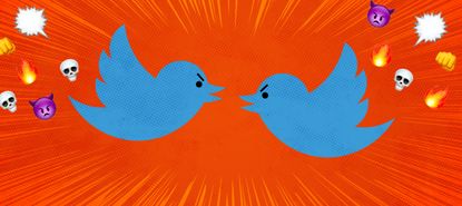 Fighting Twitter birds.