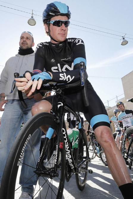 Bradley Wiggins (Sky) at the start of the Trofeo Migjorn