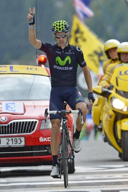 Rui Costa (Movistar) soloed to victory in stage 19, the Portuguese rider's second win at the 2013 Tour de France