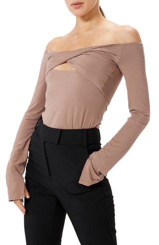Olympia Twist Cutout Off the Shoulder Top
