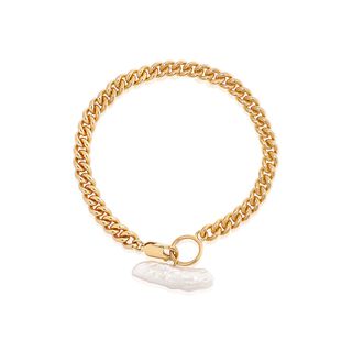 gold jewellery curb chain bracelet, edge of ember