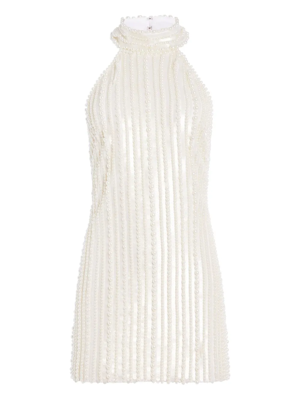 Retrofete Yaeko Pearl-Embellished Halterneck Mini Dress | Xs