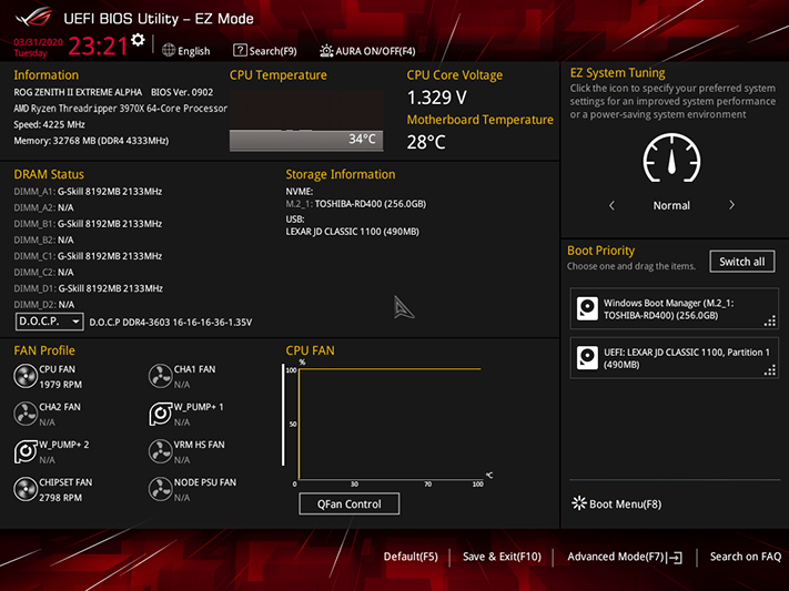 Asus ROG Zenith II Extreme Alpha EZ Mode