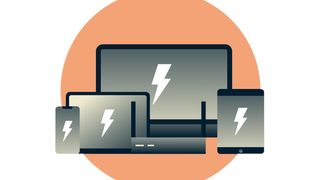 Graphics of lightning bolts on a range of devices to represent the fastest VPN