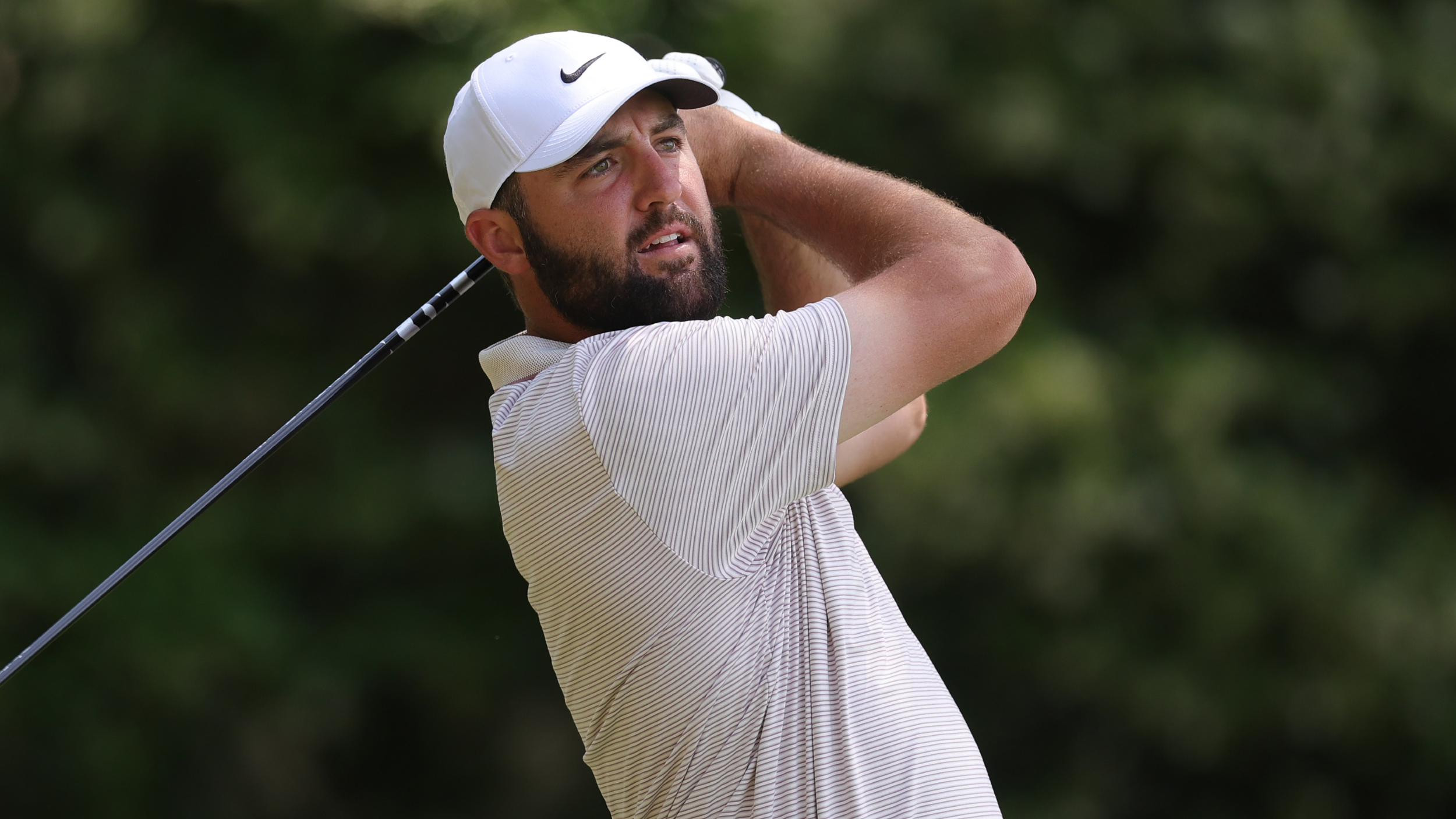 Scottie Scheffler takes a shot at the RBC Heritage