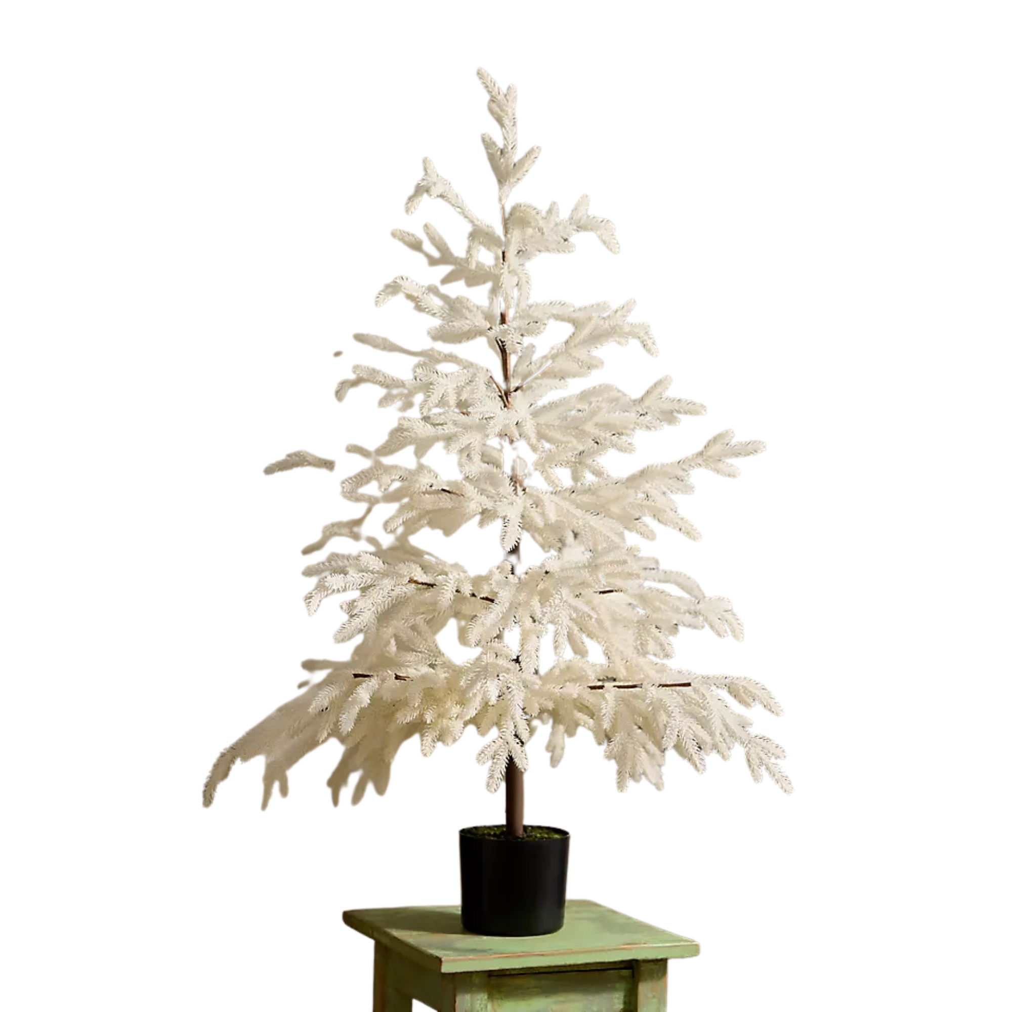 mini white Christmas tree