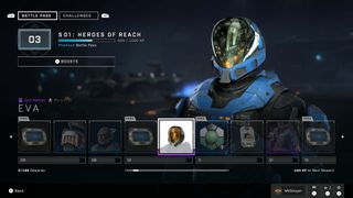 Halo Infinite season 1 heroes of reach battle pass level 10 reward eva helmet