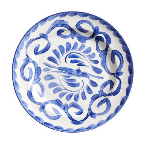 Blue and white painted plate