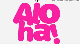 Moving Brands' case study for BBC iPlayer Kids website, text that says Aloha!