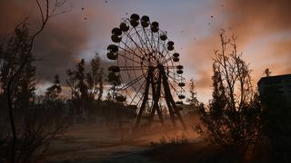 An abandoned Ferris wheel in Stalker 2: Heart of Chornobyl