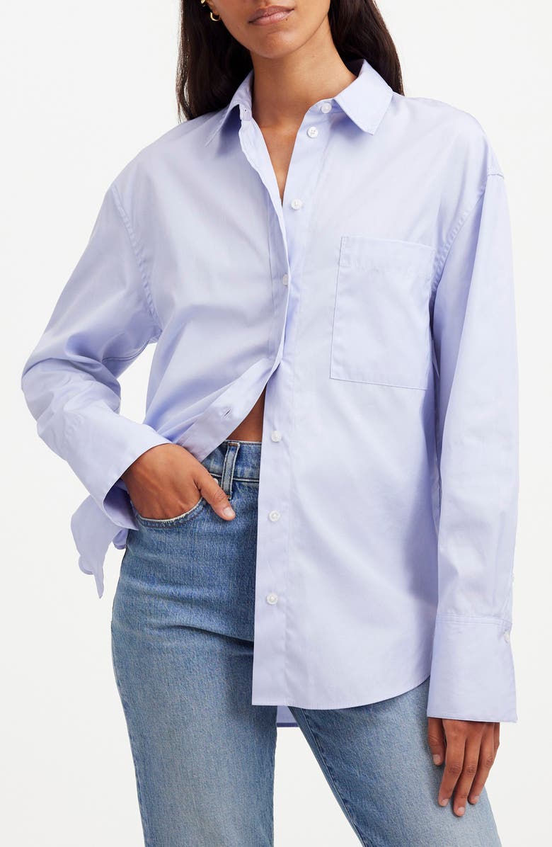 Relaxed Poplin Button-Up Shirt