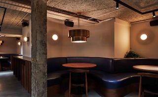 In-house bar, The Cellar showcases Studioshaw’s design scheme to incorporate bespoke furniture pieces for differing co-working and dining needs