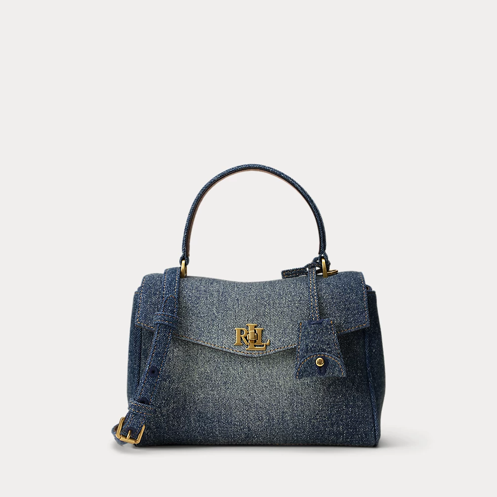 Washed Denim Small Farrah Soft Satchel