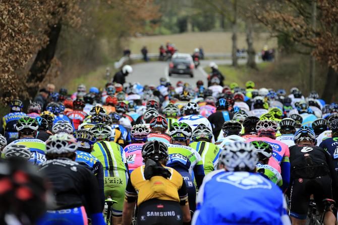 The view from the back of the peloton in Tirreno-Adriatico