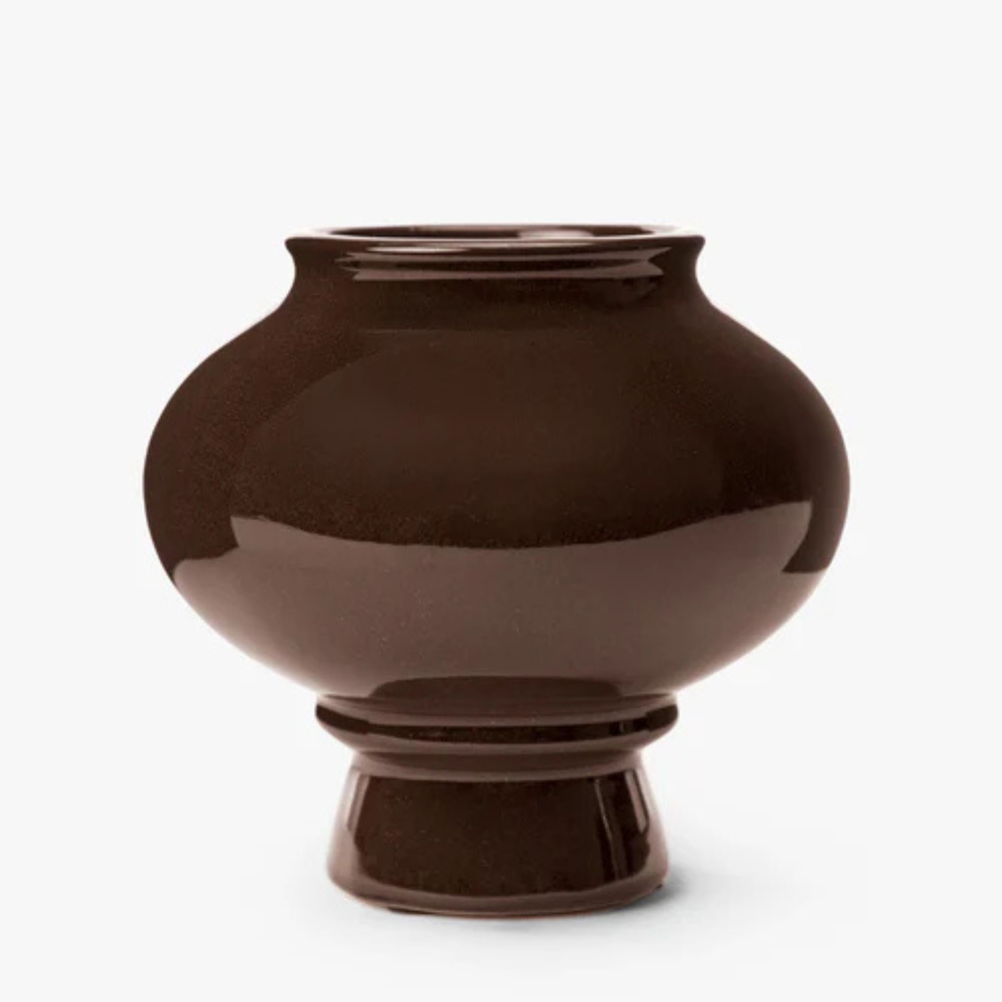 Burgundy glazed ceramic vase