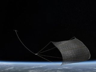 Various concepts have been proposed to rid space of orbital clutter, like this fishing net to bag debris.