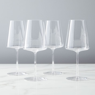 set of 4 clear wine glasses