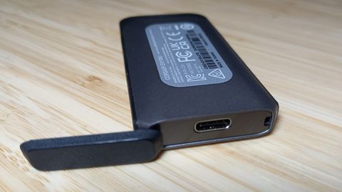 Corsair EX100u portable SSD on desk