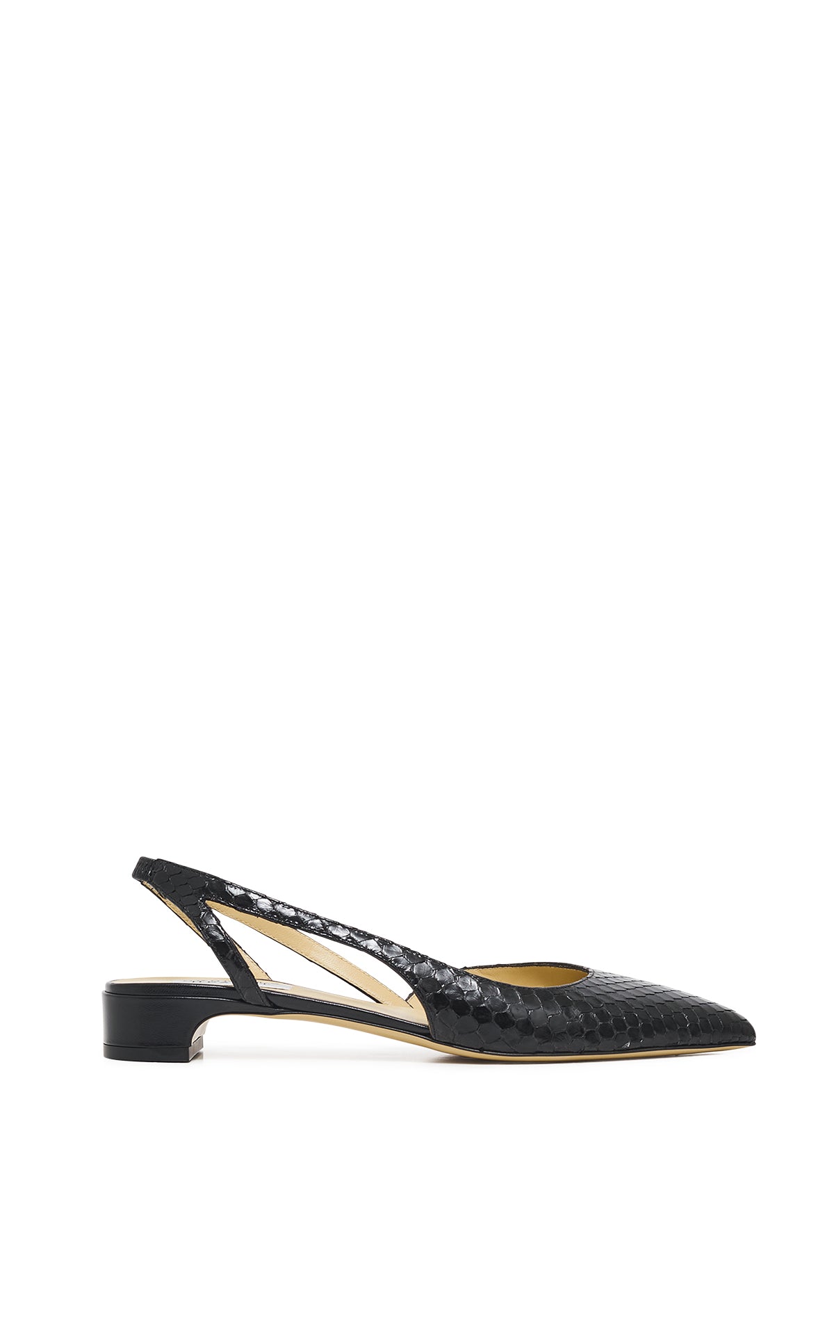 Delia Slingback Shoe in Black Inversa™ Python Skin
