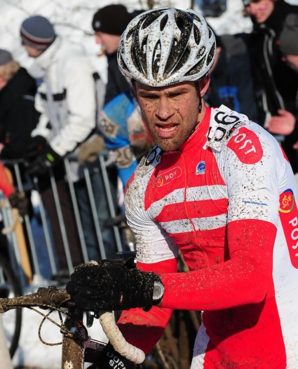 Danish champion Joachim Parbo rounding a slippery corner