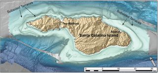 Underwater terraces are evidence that Catalina Island is sinking and tilting.
