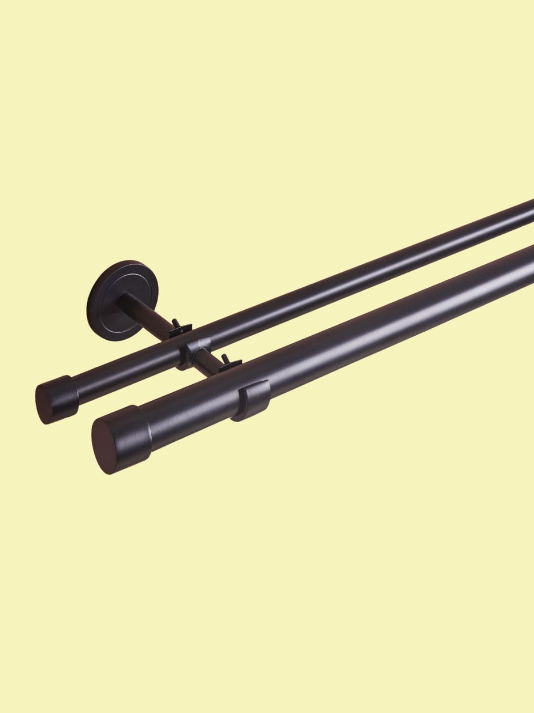 Next, Black Extendable Double Curtain &amp;amp; Voile Pole