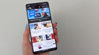 Google Pixel 7 review: phone with website open