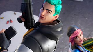 Fortnite Editor; a game character with green hair