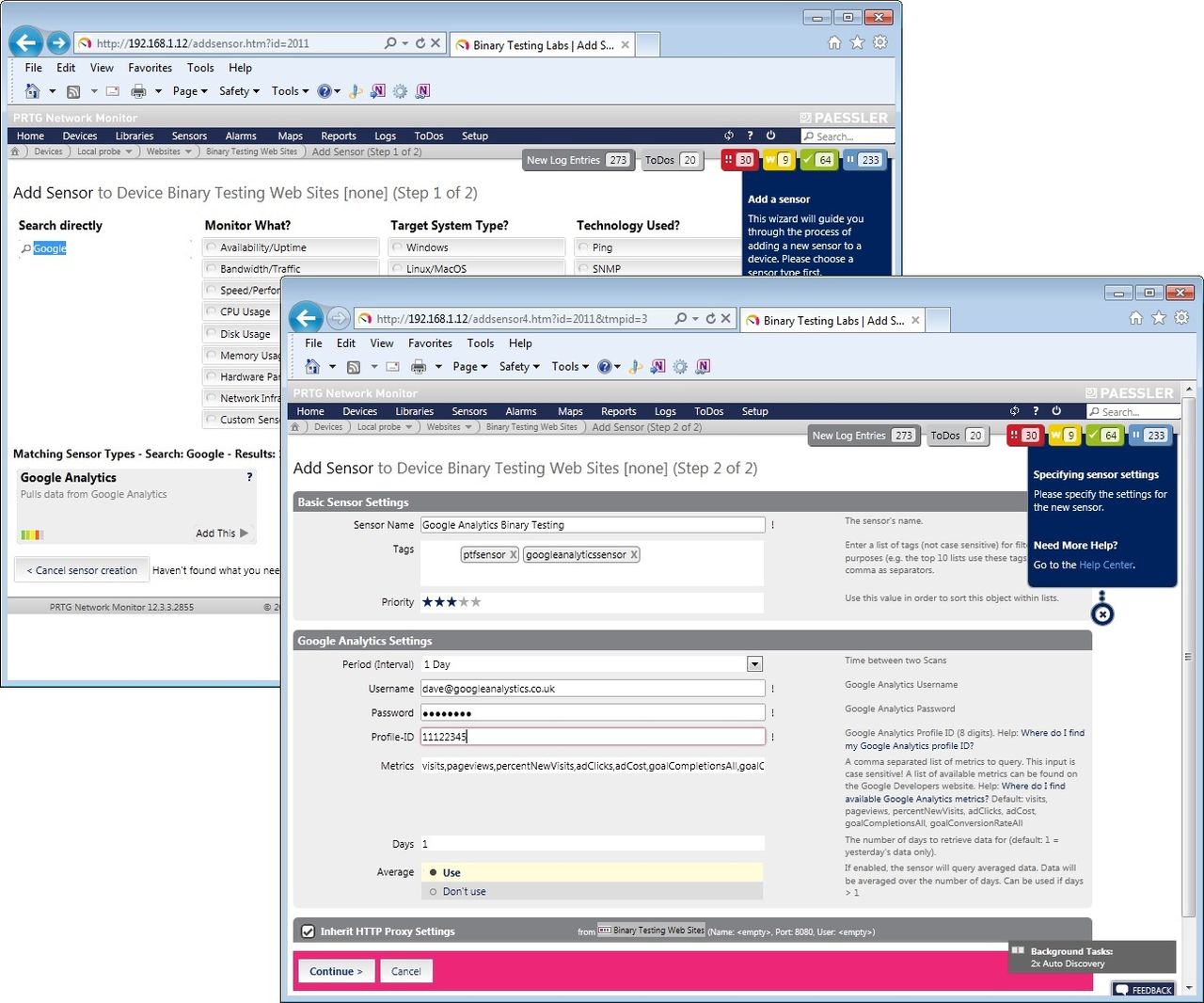 PRTG Network Monitor - Web activity