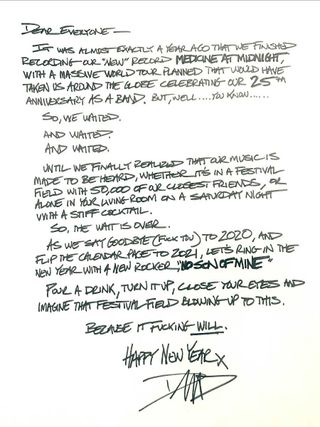 Letter from Dave Grohl