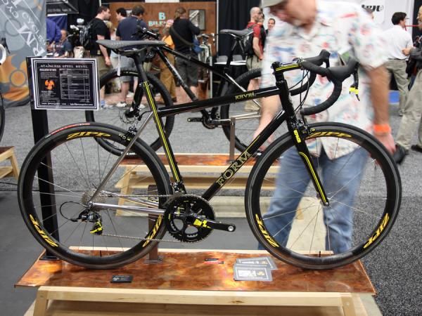 Form Cycles also works with aluminum, steel, and now stainless steel such as on this ultralight Revel road bike with its sub-14lb claimed weight.
