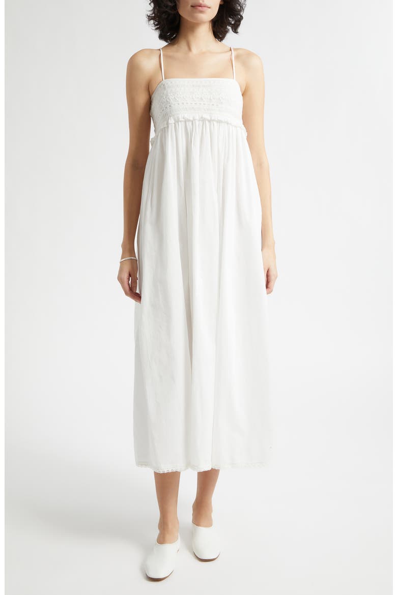 Danielle Embroidered Ruffle Cotton Sundress
