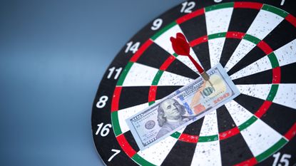 dart board with money