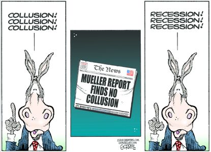 Political Cartoon U.S. Democrats Russian Collusion Economic Recession
