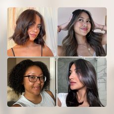 Four influencers showing hair 