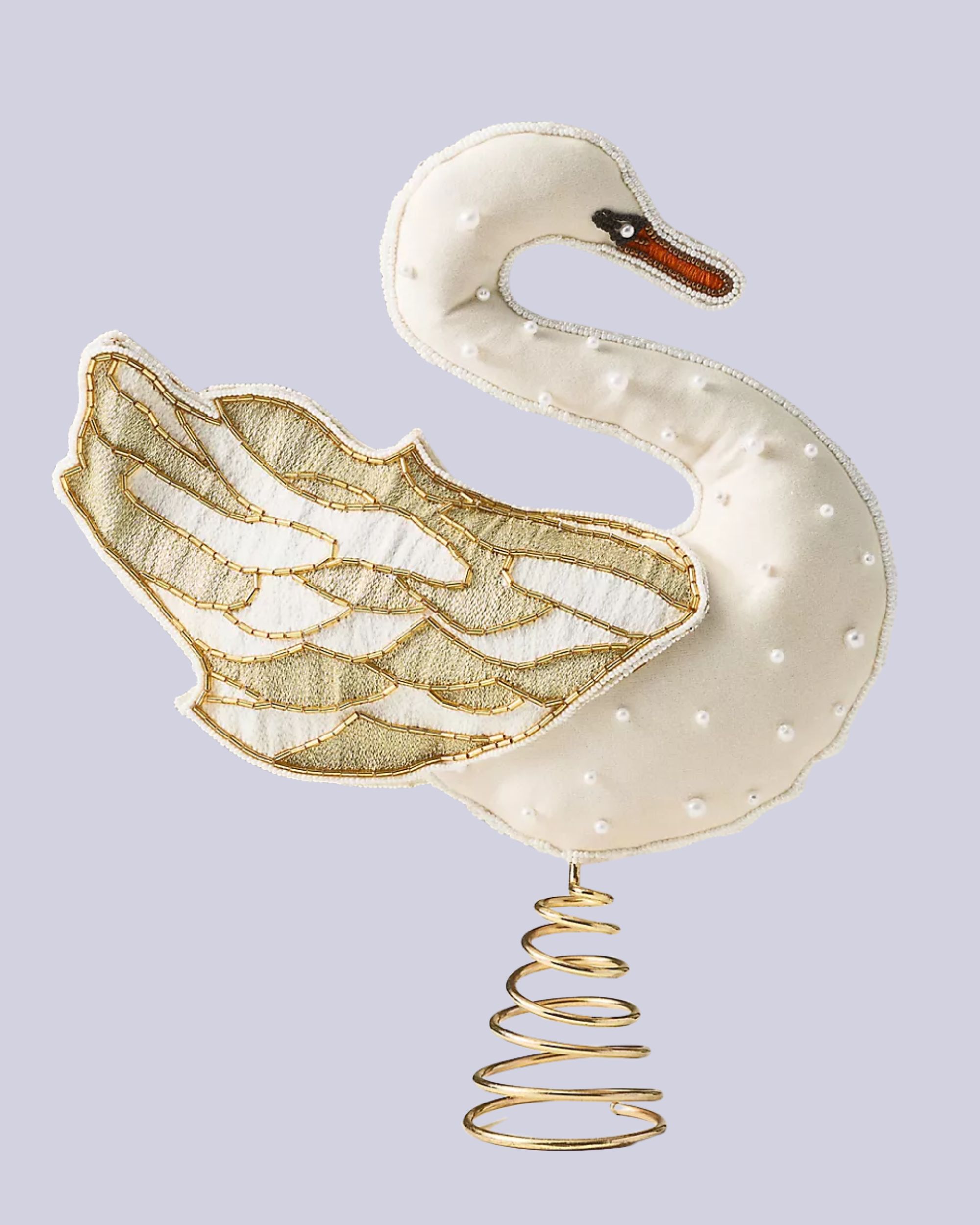 Anthropologie, Embroidered Swan Tree Topper