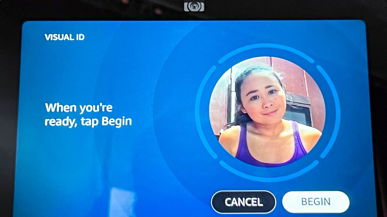 Amazon Echo Show 8 (3rd gen) in use by author
