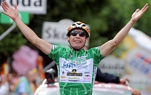 The mountains leader, Emanuele Sella takes the stage - his third of the Giro.