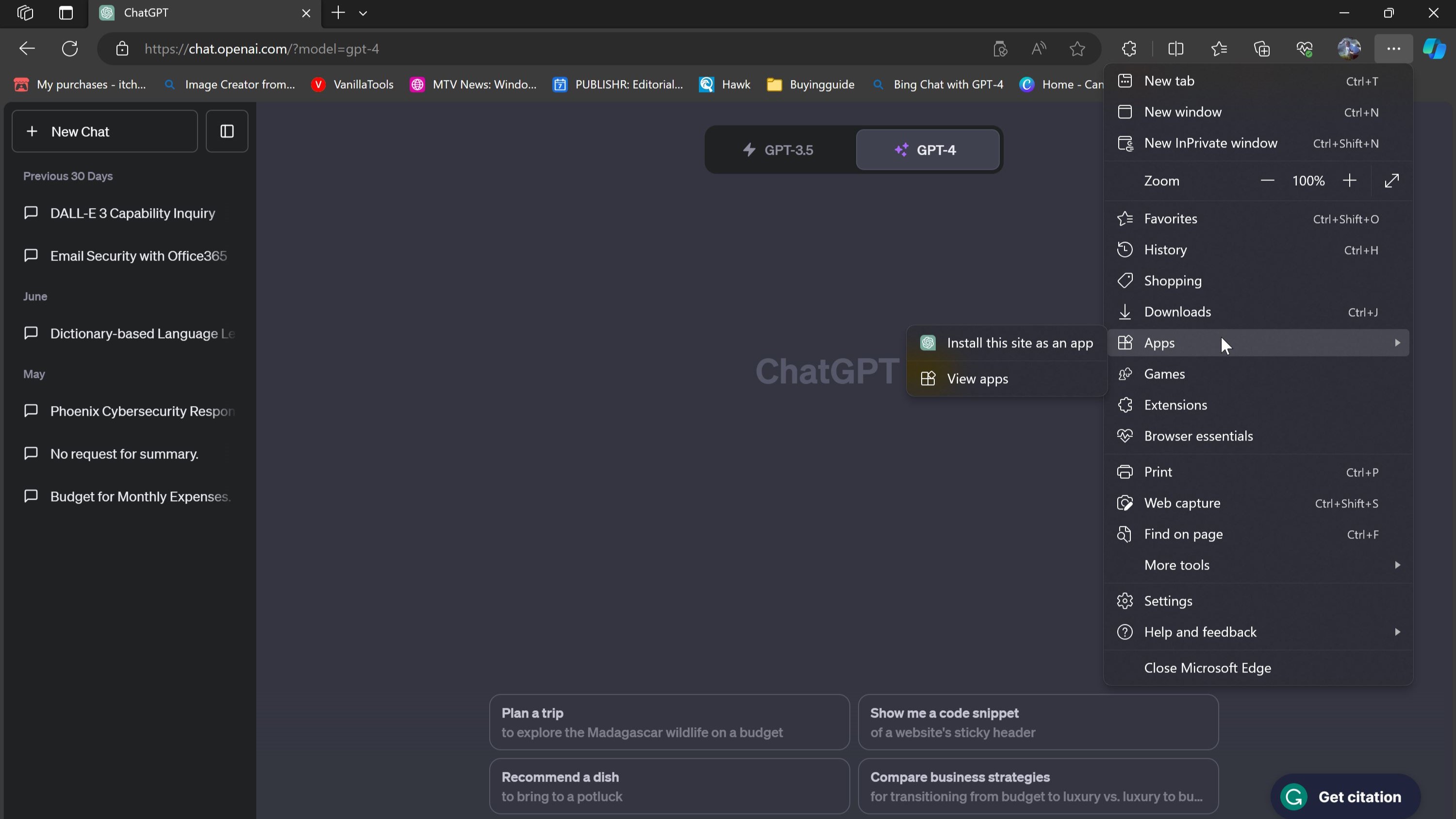 Imagen de la aplicación ChatGPT para Windows.